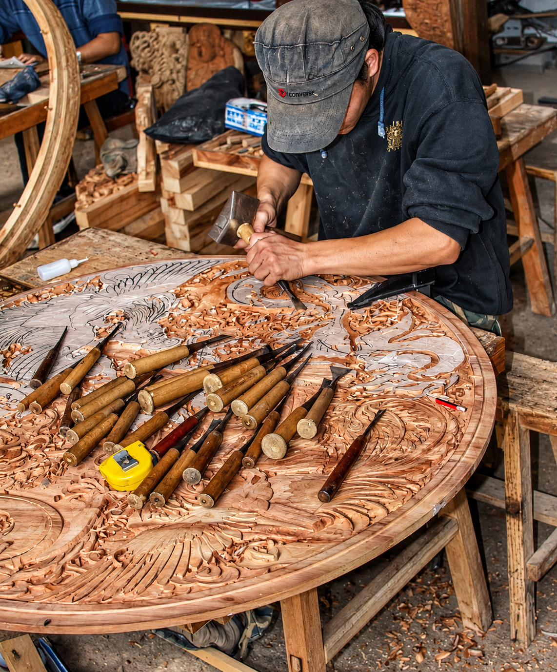 Indonesian artisan at work